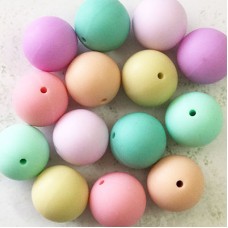 20mm Baby Safe Silicone Round Beads - Pastel Mix