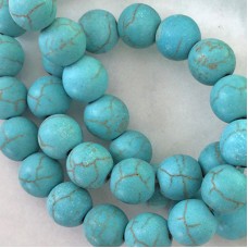 8mm Green-Blue Turquoise Magnesite Round Beads - Strand