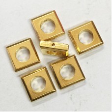 12x3mm TierraCast Round Square Shaped Bead - 22K Gold Plated