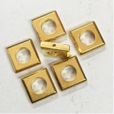 12x3mm TierraCast Round Square Shaped Bead - 22K Gold Plated - Pack of 2
