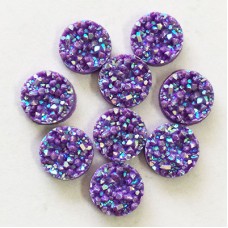 12mm Purple Natural Ore Style Druzy Resin Cabochons