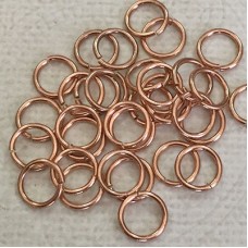 8mm 20ga Rose Gold Plated Open Round Jumprings