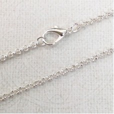 60cm (23.5in) 3mm Silver Plated Rolo Necklace Chain with Lobster Clasp