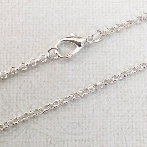 60cm (23.5in) 3mm Silver Plated Rolo Necklace Chain with Lobster Clasp