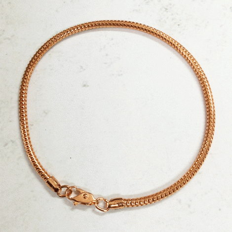 7.5" (19cm) Snake Chain Copper Plated Bracelet - Each