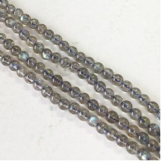 3mm A Grade Labradorite Round Gemstone Beads - 15.5in Strand