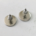 12mm ID 304 Stainless Steel Straight Edge Cab Setting Earring Stud Posts w-Clutches - Pack of 2 Pair