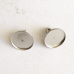 12mm ID 304 Stainless Steel Straight Edge Cab Setting Earring Stud Posts w-Clutches - Pack of 2 Pair