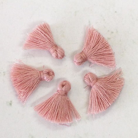 15mm Tiny Cotton Tassels - Dusty Pink
