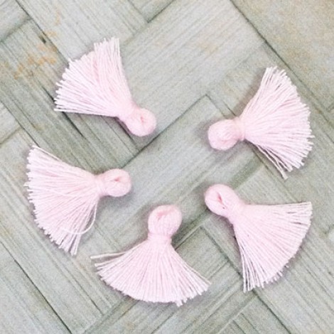 15mm Tiny Cotton Tassels - White - Pack of 15 15mm Tiny Cotton Tassels - White - Pack of 15