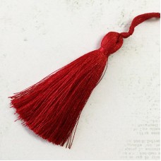 77mm Turkish Silk Thread Long Tassels - Deep Red