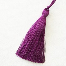 77mm Turkish Silk Thread Long Tassels - Plum Purple - Each