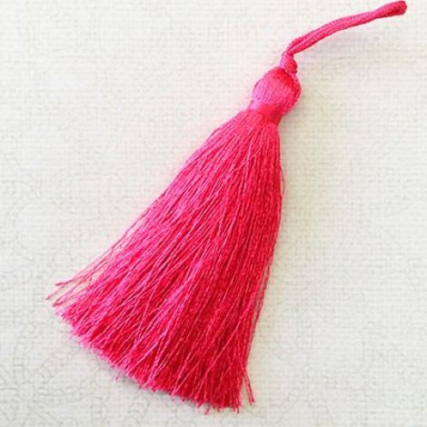 70mm Turkish Silk Thread Long Tassels - Virtual Pink