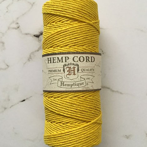 1mm Hemptique Polished Hemp Cord - Yellow - 205ft