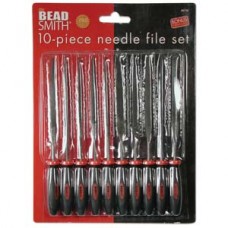 Beadsmith 10-pc Ergonomic Handle Needle File 2-Cut Set