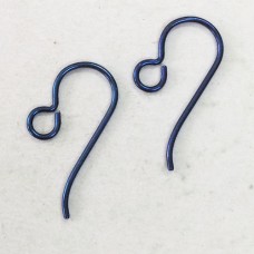 20mm Niobium Hypoallergenic 19ga Anodized Earwires - Navy - Per Pair