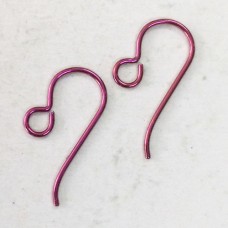 20mm Niobium Hypoallergenic 19ga Anodized Earwires - Pink - Per Pair