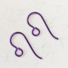 20mm Niobium Hypoallergenic 19ga Anodized Earwires - Purple - Per Pair