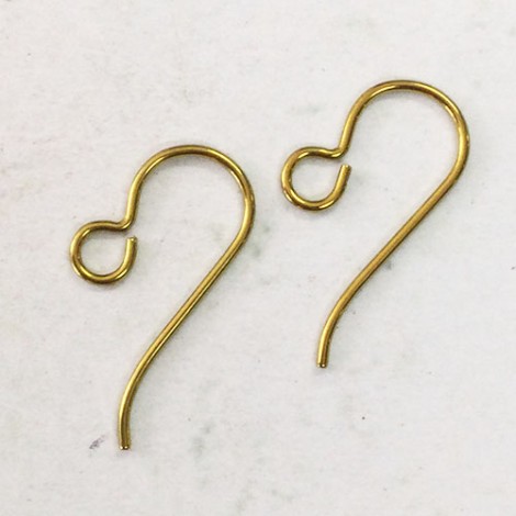 20mm Niobium Hypoallergenic 19ga Anodized Earwires - Yellow - Per Pair