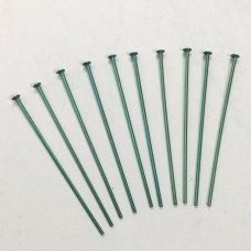 Niobium Anodized Headpins 38mm (1.5") - Pack of 10 - Green