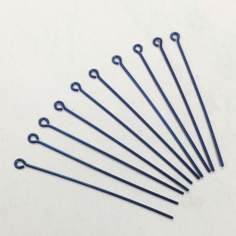 Niobium Anodized Eyepins 45mm (1.75") - Pack of 10 - Navy