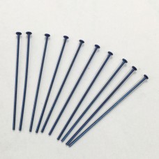 Niobium Anodized Headpins 38mm (1.5") - Pack of 10 - Navy