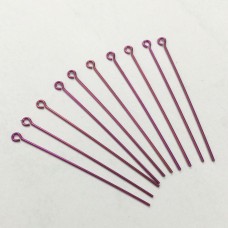 Niobium Anodized Eyepins 45mm (1.75") - Pack of 10 - Pink
