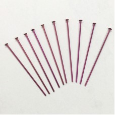 Niobium Anodized Headpins 38mm (1.5") - Pack of 10 - Pink