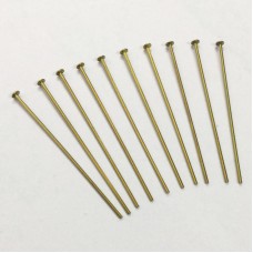 Niobium Anodized Headpins 38mm (1.5") - Pack of 10 - Yellow