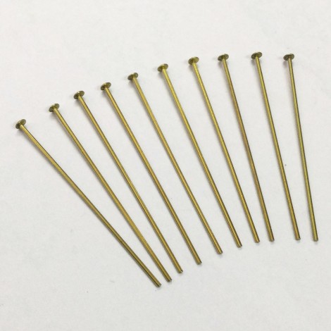 Niobium Anodized Headpins 38mm (1.5") - Pack of 10 - Yellow