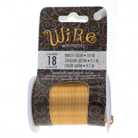 18ga Beadsmith Tarnish Resistant Medium Temper Wire - Brass - 10yd (9.1m)