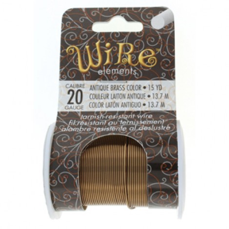 20ga Beadsmith Tarnish Resistant Medium Temper Antique Brass Craft Wire - 15yd (13.7m)