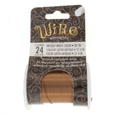 24ga Beadsmith Tarnish Resistant Medium Temper Craft Wire - Antique Brass - 30yd (27.4m)
