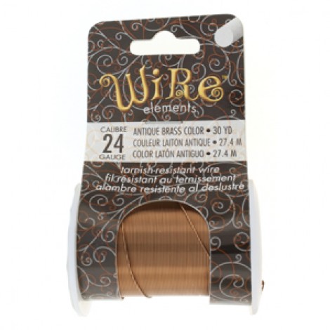 24ga Beadsmith Tarnish Resistant Medium Temper Craft Wire - Antique Brass - 30yd (27.4m) 24ga Beadsmith Tarnish Resistant Medium Temper Craft Wire - Antique Brass - 30yd (27.4m)