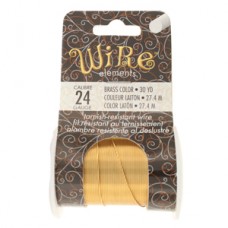 24ga Beadsmith Tarnish Resistant Medium Temper Wire - Brass - 30yd (27.4m)