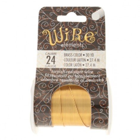 24ga Beadsmith Tarnish Resistant Medium Temper Wire - Brass - 30yd (27.4m)