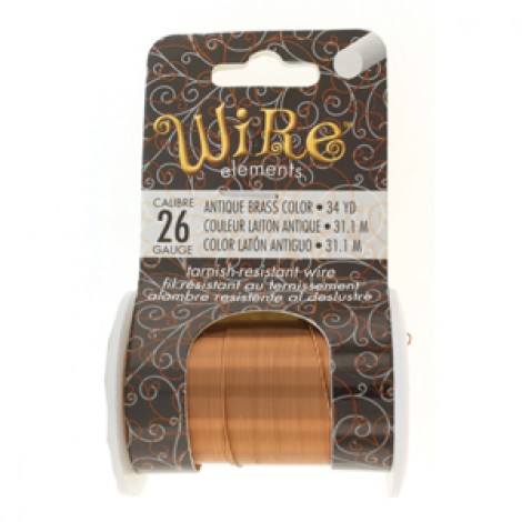 26ga Beadsmith Tarnish Resistant Medium Temper Craft Wire - Antique Brass - 34yd (31m) 26ga Beadsmith Tarnish Resistant Medium Temper Craft Wire - Antique Brass - 34yd (31m)