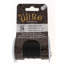 26ga Beadsmith Tarnish Resistant Craft Wire - Black