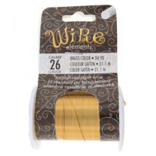26ga Beadsmith Tarnish Resistant Medium Temper Craft Wire - Brass - 34yd (31m)
