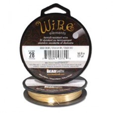 28ga Beadsmith Tarnish Resistant Wire - Gold Color - 1/4LB