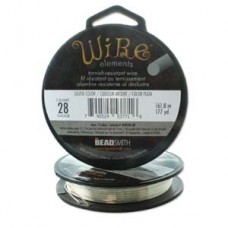 28ga Beadsmith Tarnish Resistant Wire - Silver Color - 1/4lb