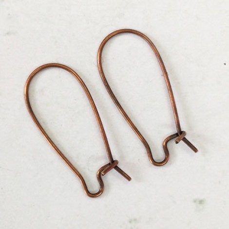 25mm Nunn Design Antique Copper Kidney Earwires