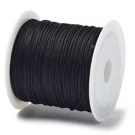 0.8mm 12-Ply Black Round Nylon Thread - 27yd (25m) Roll