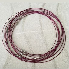 17.5" (44cm) x 1mm Purple Steel Coated Necklaces 