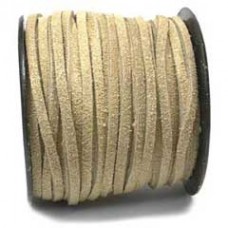3mm Split Suede Leather Lace - Natural - Per 2 metres
