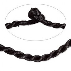 18-19" 3mm Twist Black Satin Cord Necklaces