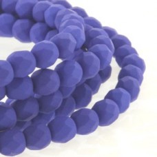 4mm Czech Firepolish Beads - Neon Blue - Pack of 50