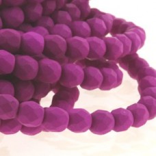 4mm Czech Firepolish Beads - Neon Purple - Pack of 50