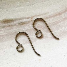 20mm Niobium Hypoallergenic 19ga Anodized Earwires - Antique Brass - Per Pair