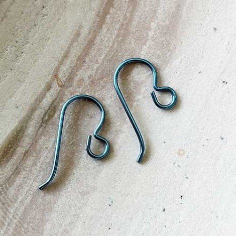 20mm Niobium Hypoallergenic 19ga Anodized Earwires - Steel Blue - Per Pair